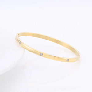Zircon Wedding Bridesmaid Bracelet Bangle - Titanium Steel 4mm