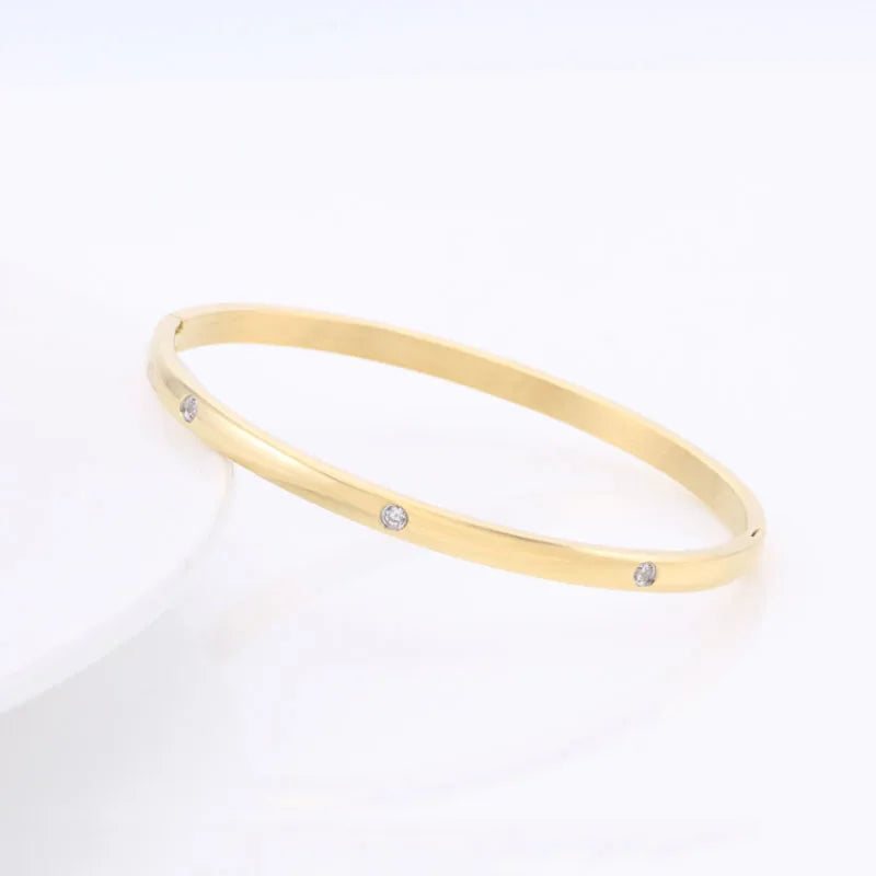 Zircon Wedding Bridesmaid Bracelet Bangle - Titanium Steel 4mm