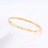 Zircon Wedding Bridesmaid Bracelet Bangle - Titanium Steel 4mm