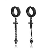 Irregular Triangle Long Chain Cuffs Men's Earrings Rock Conch Hoop Clip