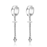 Irregular Triangle Long Chain Cuffs Men's Earrings Rock Conch Hoop Clip