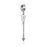 Irregular Triangle Long Chain Cuffs Men's Earrings Rock Conch Hoop Clip