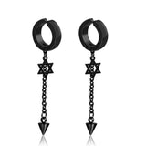 Irregular Triangle Long Chain Cuffs Men's Earrings Rock Conch Hoop Clip