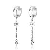 Irregular Triangle Long Chain Cuffs Men's Earrings Rock Conch Hoop Clip