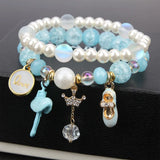 Sweet Pop Flower Crystal Double Bracelet - Girlfriend Gift