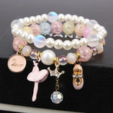 Sweet Pop Flower Crystal Double Bracelet - Girlfriend Gift