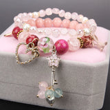 Sweet Pop Flower Crystal Double Bracelet - Girlfriend Gift