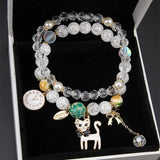 Sweet Pop Flower Crystal Double Bracelet - Girlfriend Gift