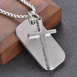 Jesus Cross Necklace Stainless Steel Pendant for Men Women