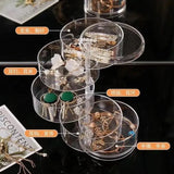 360 Degree Rotating Jewelry Box Multifunctional Storage - Transparent