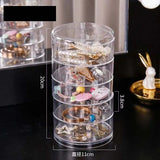 360 Degree Rotating Jewelry Box Multifunctional Storage - Transparent
