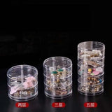 360 Degree Rotating Jewelry Box Multifunctional Storage - Transparent