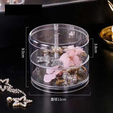360 Degree Rotating Jewelry Box Multifunctional Storage - Transparent