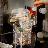 360 Degree Rotating Jewelry Box Multifunctional Storage - Transparent
