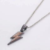 Full Zircon Lightning Necklace Hip Hop Party Pendant Jewelry