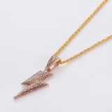 Full Zircon Lightning Necklace Hip Hop Party Pendant Jewelry