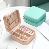 Travel Jewelry Case Leather Storage Organizer Earring Holder