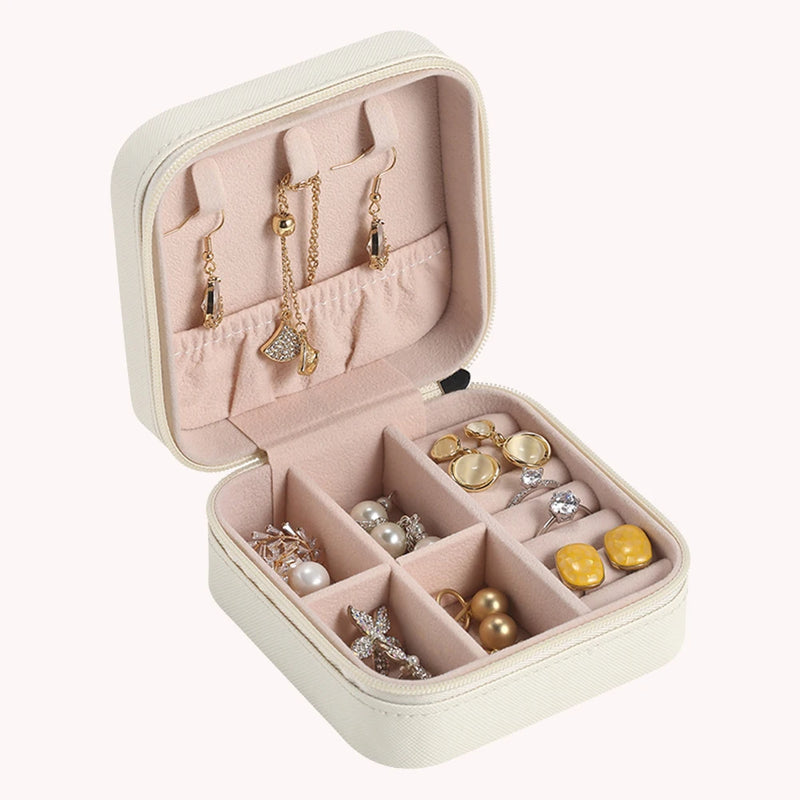 Travel Jewelry Case Leather Storage Organizer Earring Holder
