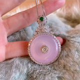 Emerald Pendant Necklace 925 Sterling Silver Chain Necklace