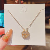 Love Hearts Necklace for Women Magnetic Four Leaf Clover Pendant