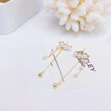 Korea Long Tassels Pearl Ear Stud Women Wedding Earrings Noble Gift