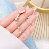 Korea Long Tassels Pearl Ear Stud Women Wedding Earrings Noble Gift