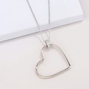 925 Real Silver Big Love Heart Shape Choker Necklaces Wedding Present
