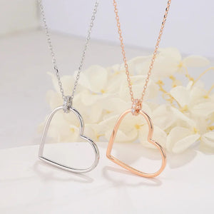 925 Real Silver Big Love Heart Shape Choker Necklaces Wedding Present