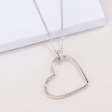 925 Real Silver Big Love Heart Shape Choker Necklaces Wedding Present