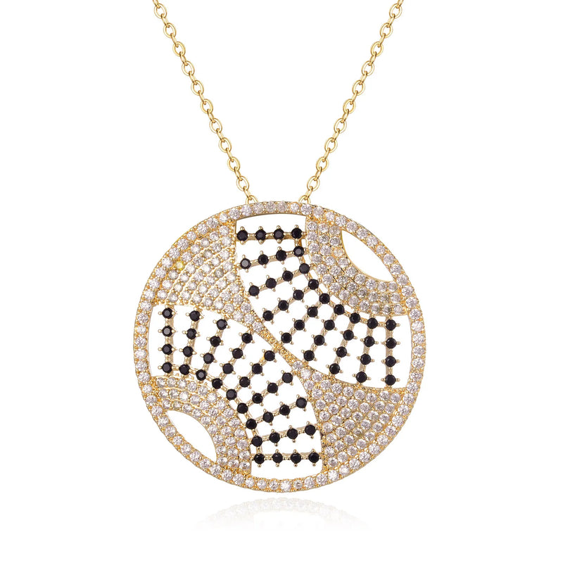 Kpop Circle Pendant Necklace for Women Girls