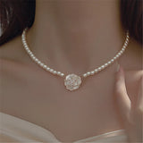 Rose Pearl Necklace Clavicle Chain Women's Jewelry