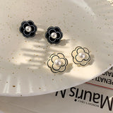 Camellia Pearl Earrings Small Versatile Earrings Female Jewelry