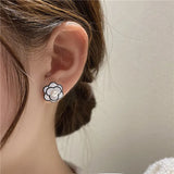 Camellia Pearl Earrings Small Versatile Earrings Female Jewelry