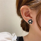 Camellia Pearl Earrings Small Versatile Earrings Female Jewelry