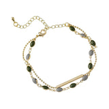 Vintage Double Enamel Chain Bracelet For Women Metal Charm Bracelets