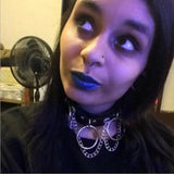 Leather Choker Collar for Women Goth Punk Stainless Steel Chain Harajuku