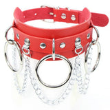 Leather Choker Collar for Women Goth Punk Stainless Steel Chain Harajuku