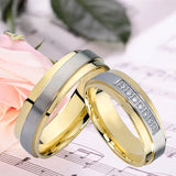 Love Alliances CZ Wedding Rings Set Stainless Steel Couple Ring
