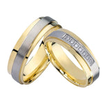 Love Alliances CZ Wedding Rings Set Stainless Steel Couple Ring