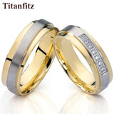 Love Alliances CZ Wedding Rings Set Stainless Steel Couple Ring