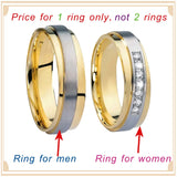 Love Alliances CZ Wedding Rings Set Stainless Steel Couple Ring