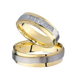 Love Alliances CZ Wedding Rings Set Stainless Steel Couple Ring