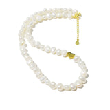Love Heart 925 Sterling Silver Choker Necklace Baroque Pearl Necklace