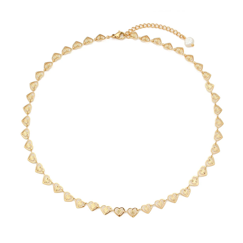 Pearl Tail Chain Choker Necklace for Women Girls