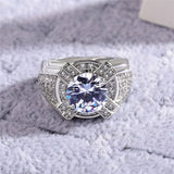 10mm CZ Wedding Ring Stainless Steel Bridal Anniversary Gift