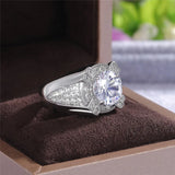 10mm CZ Wedding Ring Stainless Steel Bridal Anniversary Gift