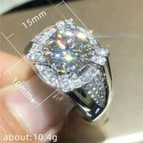10mm CZ Wedding Ring Stainless Steel Bridal Anniversary Gift