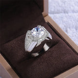 10mm CZ Wedding Ring Stainless Steel Bridal Anniversary Gift