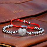 CZ Heart Beads Charms Bracelet Classic Adjustable Homme Jewelry