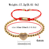 CZ Heart Beads Charms Bracelet Classic Adjustable Homme Jewelry